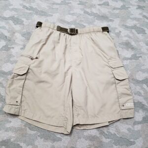 Columbia Shorts Mens Medium Brown Belted Cargo Pockets Lined Outdoors